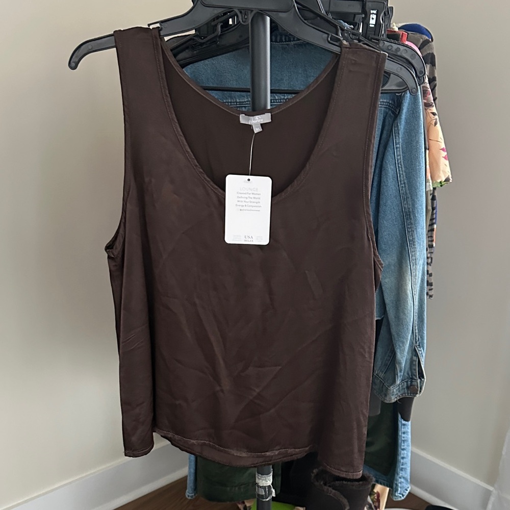 Brown PJ Harlow satin tank